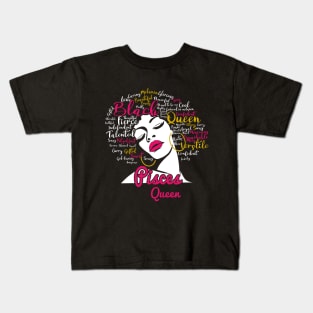 Pisces Queen Funny Birthday Gift for Black Women Girl Kids T-Shirt